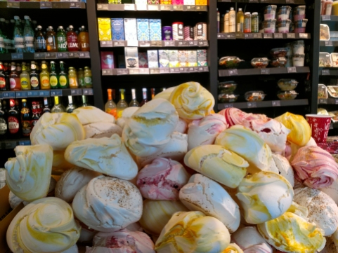 Home made yellow meringues tower!